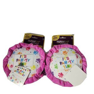 Plush Enuff Everyone Enjoy A Good Cuddle Party Cake Squeaky Toy For Dogs 2Pcs